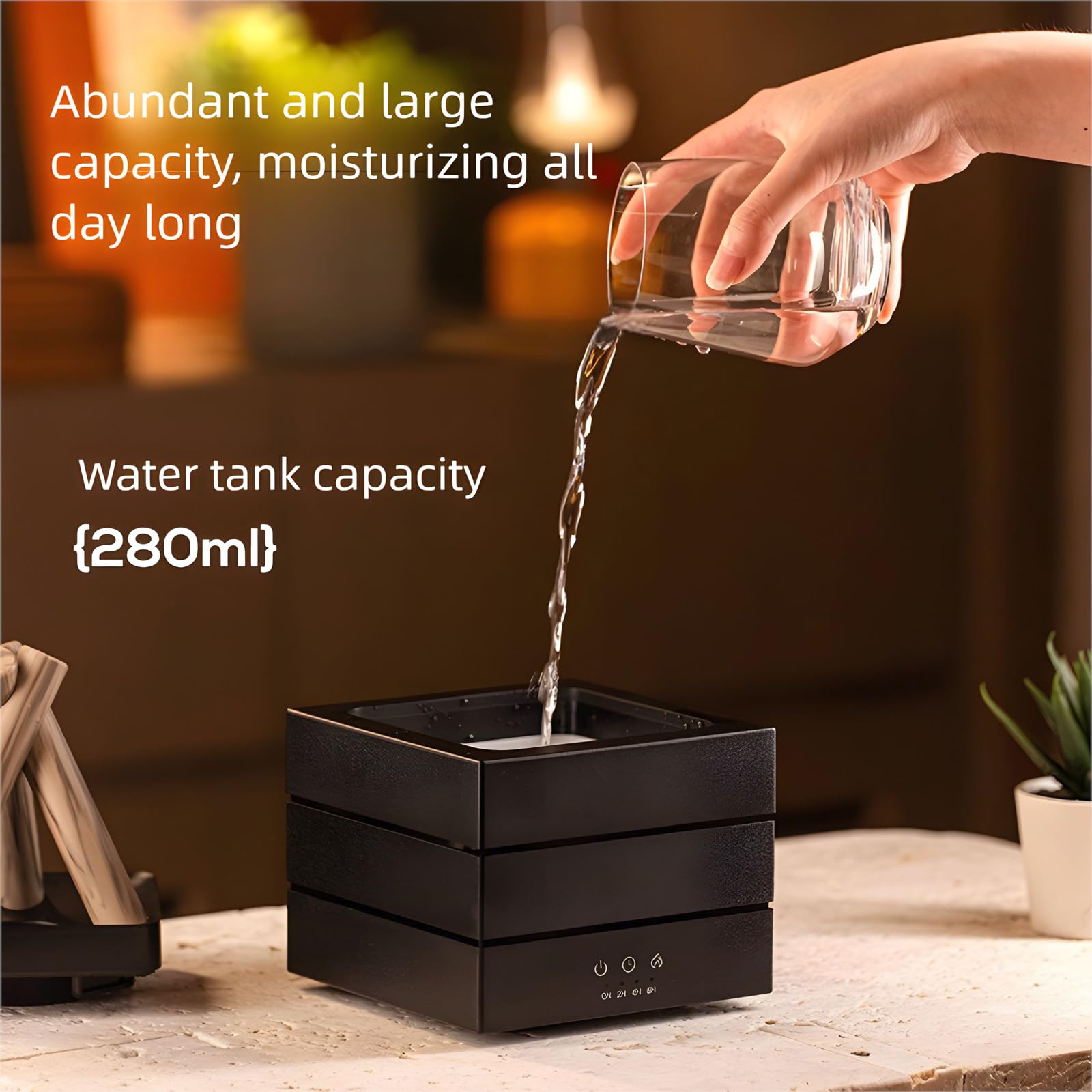 Dyfuzor zapachowy, ognisko, płomień, dyfuzor ognia, aromaterapia, dyfuzor olejków eterycznych, 250 ml, chłodna mgiełka do drewna, do domu, sypialni, pilota zdalnego sterowania, automatyczne wyłączanie