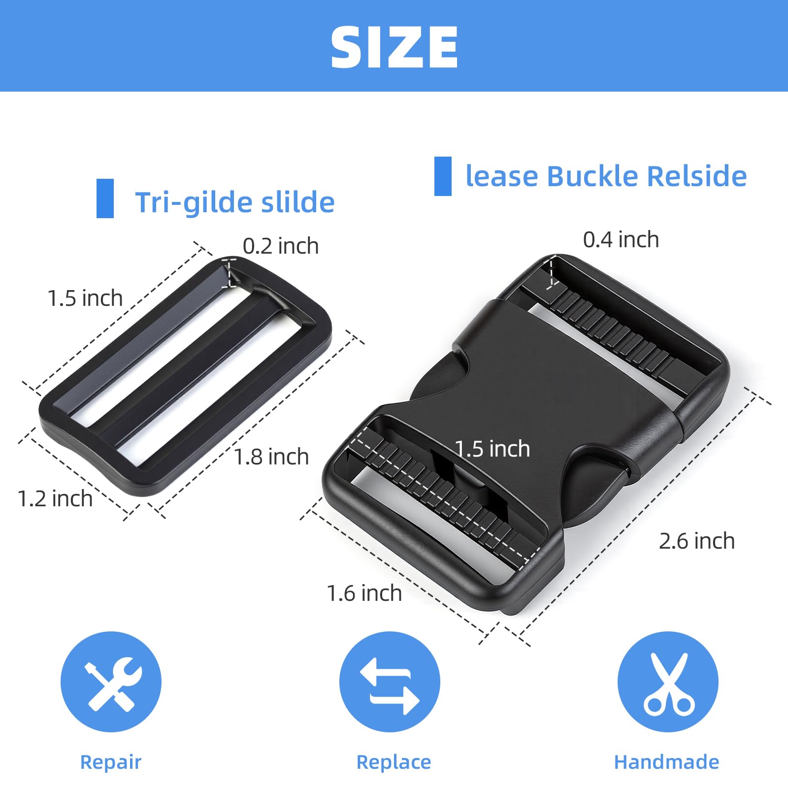 Webbing Strap Kit - Buckles, Slides & Tools -5