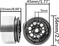 Vista 7 de ShareGoo - Juego de 4 cubos de aleación de aluminio de 1.9 pulgadas, compatibles con Traxxas TRX4 Axial SCX10 RCAWD D90 D110 Tamiya CC01 1/10 RC