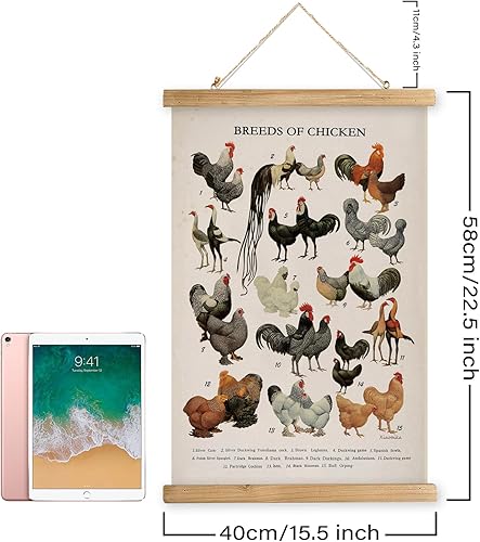 Miniatura 273 de XIAOAIKA Póster de botánica vintage con marco de madera, tabla de plantas venenosas antiguas, arte educativo botánico con especies peligrosas, 1