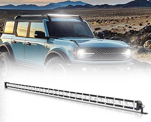 SKYWORLD Barra de luz LED de trabajo de una sola fila de 37 pulgadas, 180 W, luz de niebla combinada de luz de niebla de 6000 K, 37.4in, lámpara de