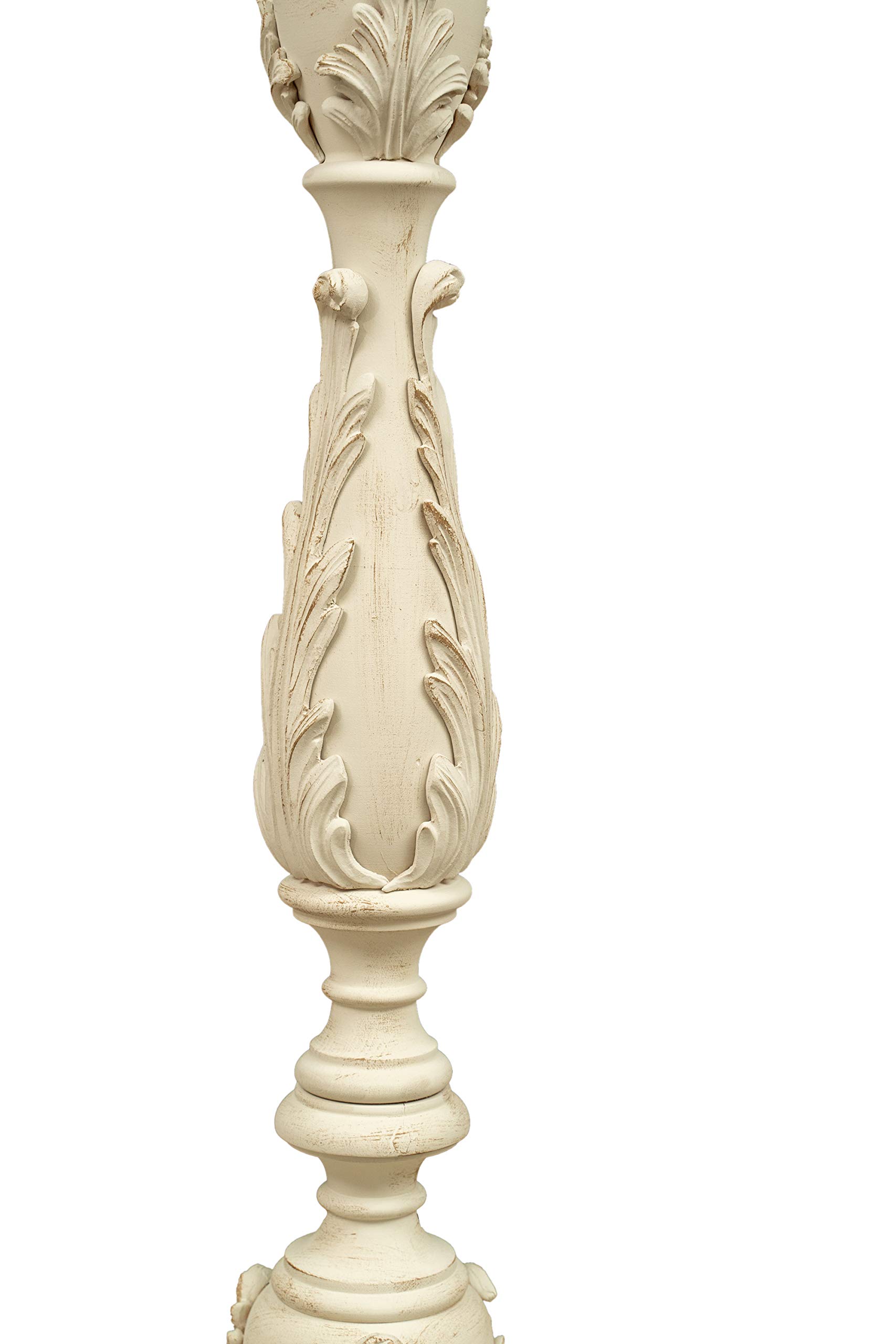 Biscottini candeliere legno 150x30x30 cm | Portacandele legno | Candelabro bianco Made in Italy | Candelabri Shabby | Candelabro da terra