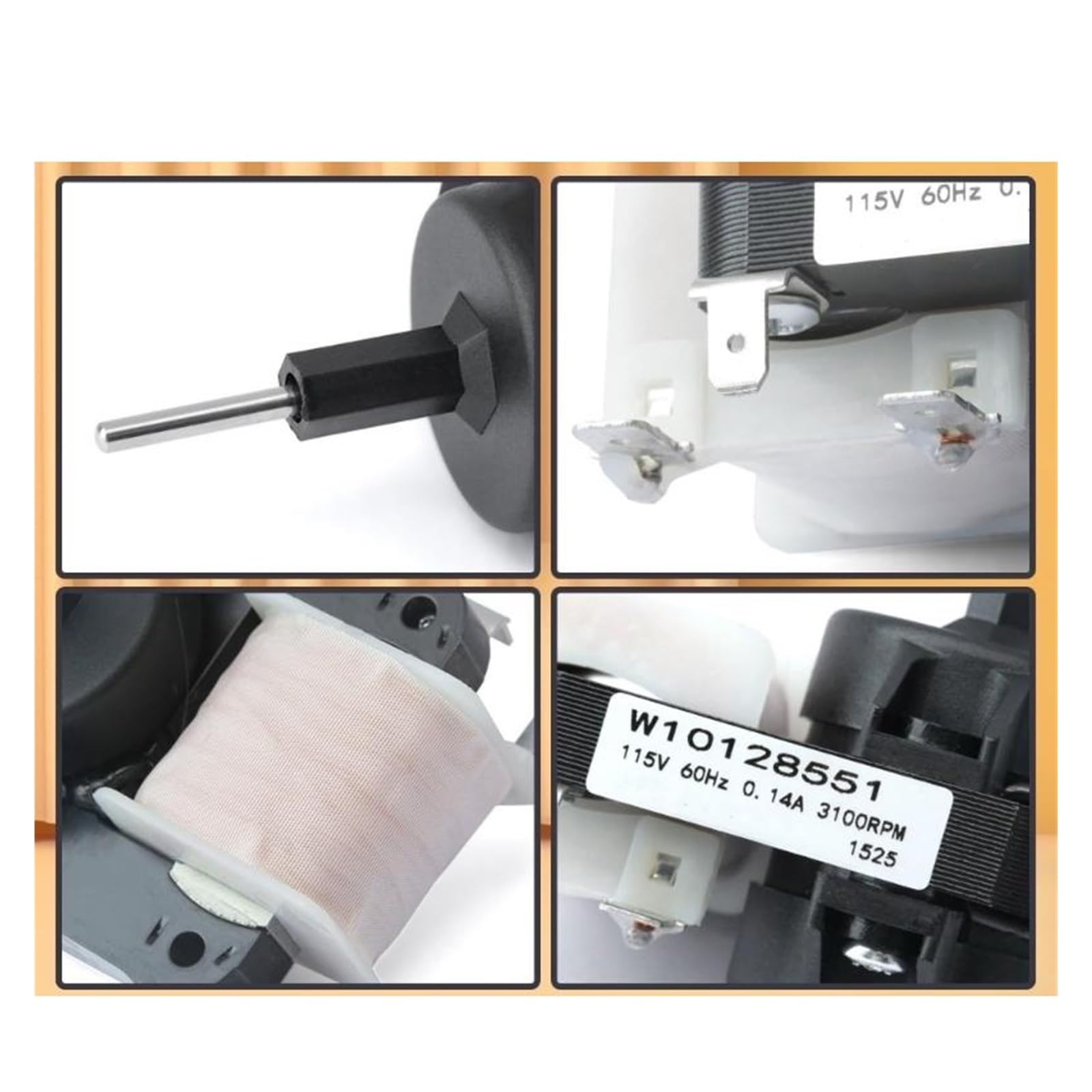 Reemplazo De Enfriamiento Del Evaporador Del Motor De Ventilador Del Refrigerador W10128551 8170894,115V