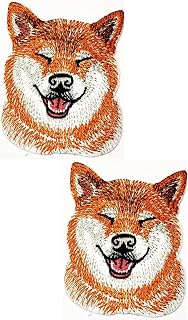Kleenplus 2pcs. Puppy Dog Patches Sticker Arts Japanese Shiba Inu Kids Cartoon Patch Sign Symbol Costume T-Shirt Jackets Jeans Hats Backpacks DIY Applique Embroidered Sew Iron on Patch