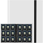 Trading Card Binder, Card Binder Album Folder Book Fit for MTG Baseball Football Sports Cards, Easy to Use Card Collection Binder (White, 360 Pockets)