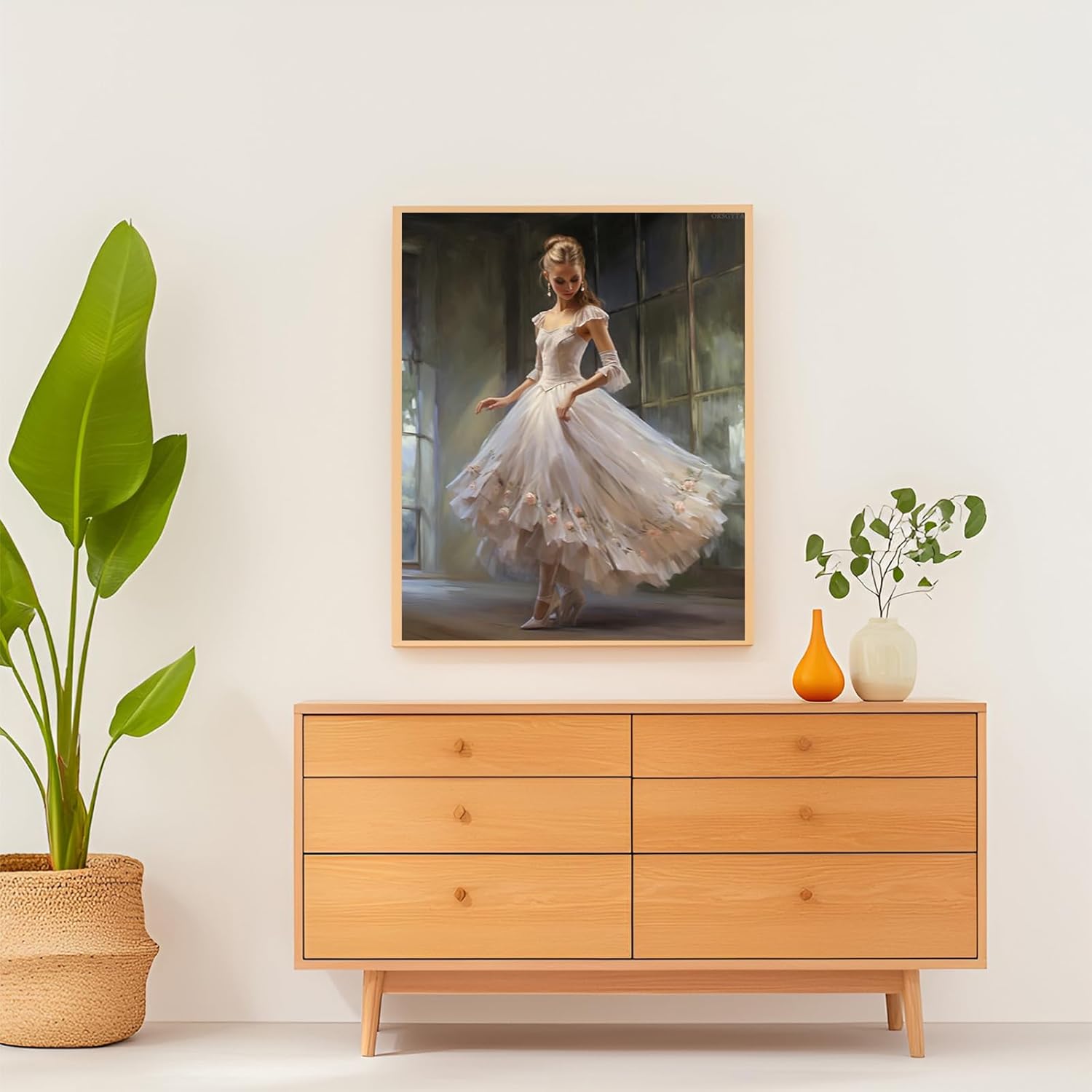 OKSGYTA Woman Dancing Ballet, Paint by Number for Adults Beginners, DIY Oil Painting Kits for Home Wall Art Decor, 40x50cm, Without Frame