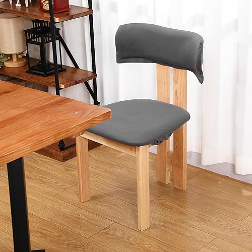 Miniatura 2 de Moukeren Juego de fundas elásticas para sillas de comedor, diseño moderno de mediados de siglo, con respaldo curvado, para sillas de cocina,