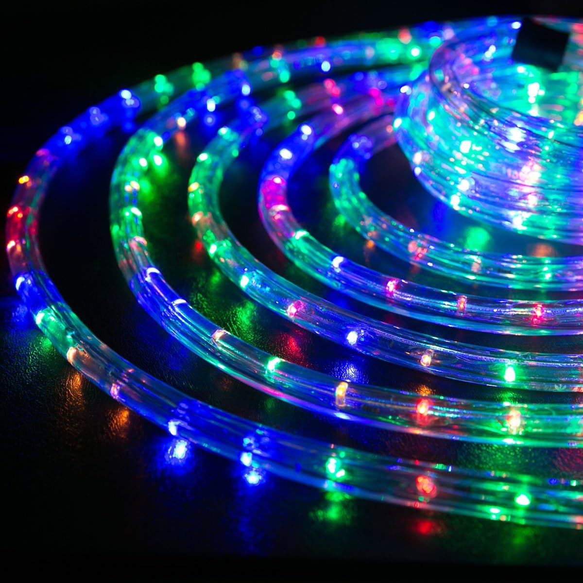 🛒 Flаѕh Sаlе WYZworks 10 feet 1/2 Thick Multi-Color RGB Pre-Assembled LED Extendable Rope Lights with 25', 50', 100', 150' Option - Christmas Holiday Decoration Lighting | ETLCertified