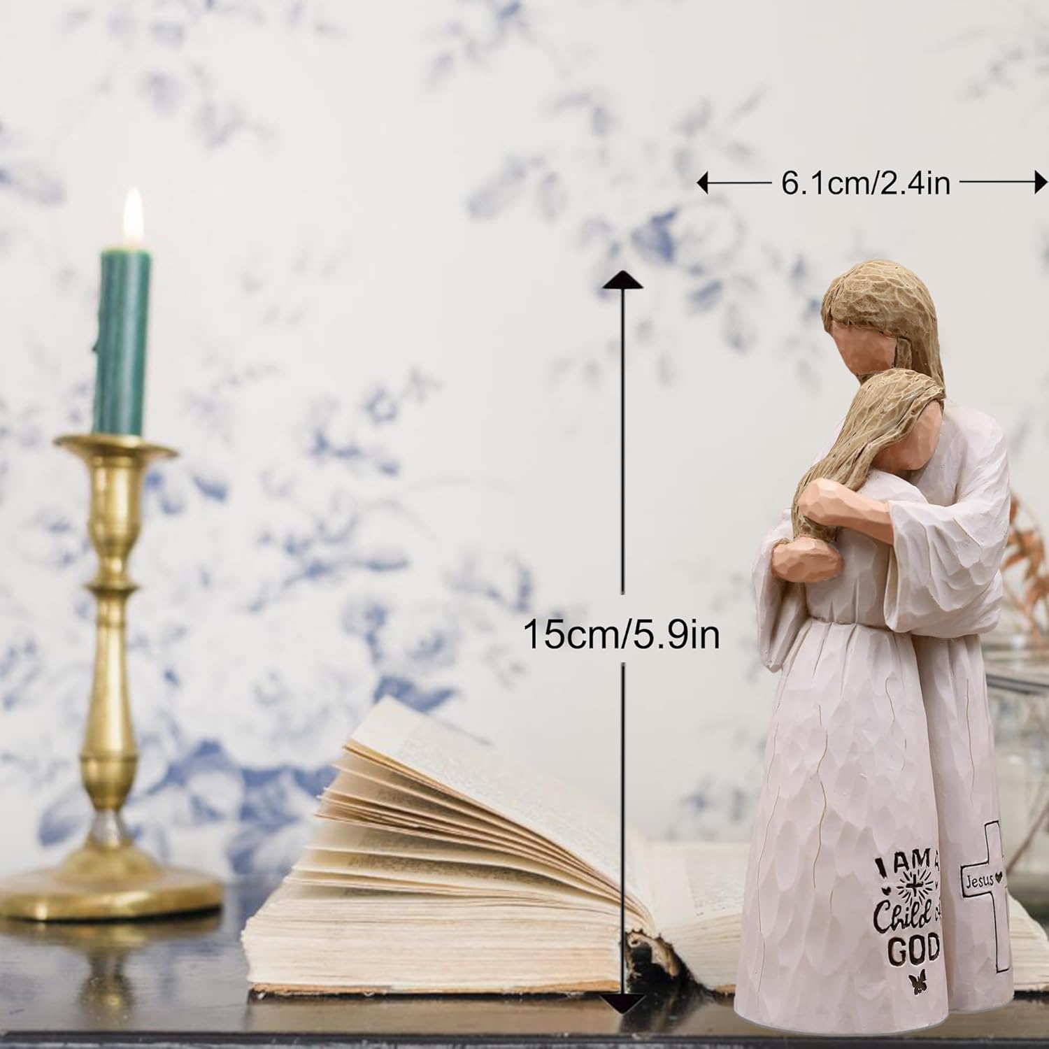 Jesus Embracing Woman-Christian Gifts for Women, Religious Gifts for Women, Baptism Gift for Girl, Sculpted Hand-Painted Figurine - Image 3