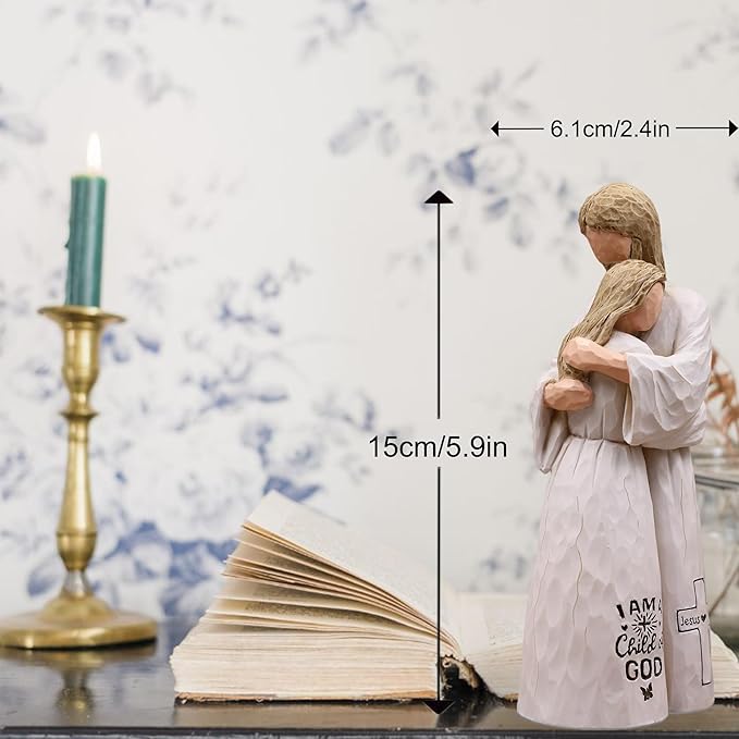 Figura de Jesús Abrazando a una Mujer - Resina Pintada a Mano miniatura 3