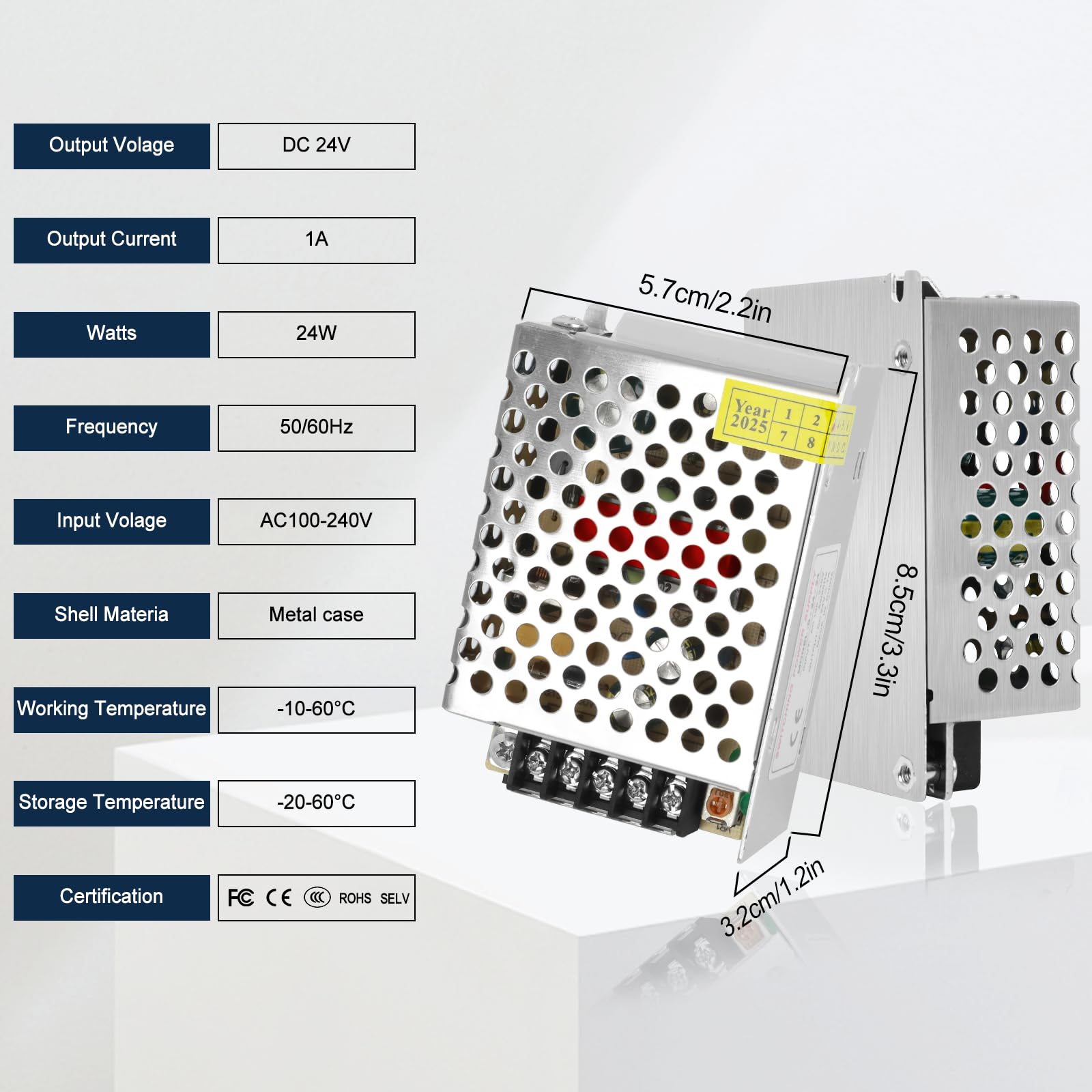 Transformator LED 24 V, 24 W, 230 V na 24 V 1 A, zasilacz sieciowy LED 24 V DC, transformator niskiego napięcia, bez szumów, bez migotania LED, 240 V na 24 V LED, zasilacz sieciowy, do taśm LED i lamp