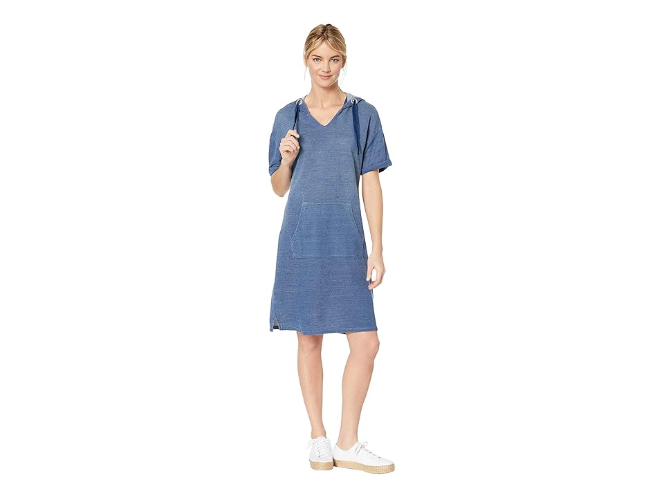 

Tribal French Terry Short Sleeve Hooded Dress (Chambray) Women's Dress, White