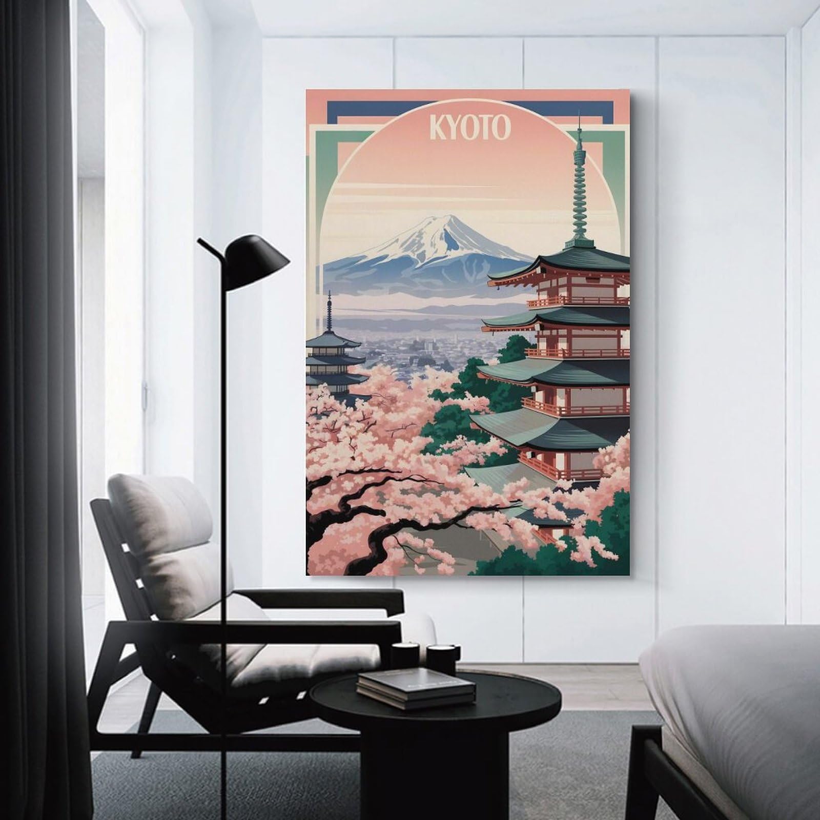 Junmoney Kyoto Travel (2) Canvas Wall Decor, 24x36inch(60x90cm), for New Homes, Bedrooms Or Workspaces, Gift Idea for Housewarming And Birthdays