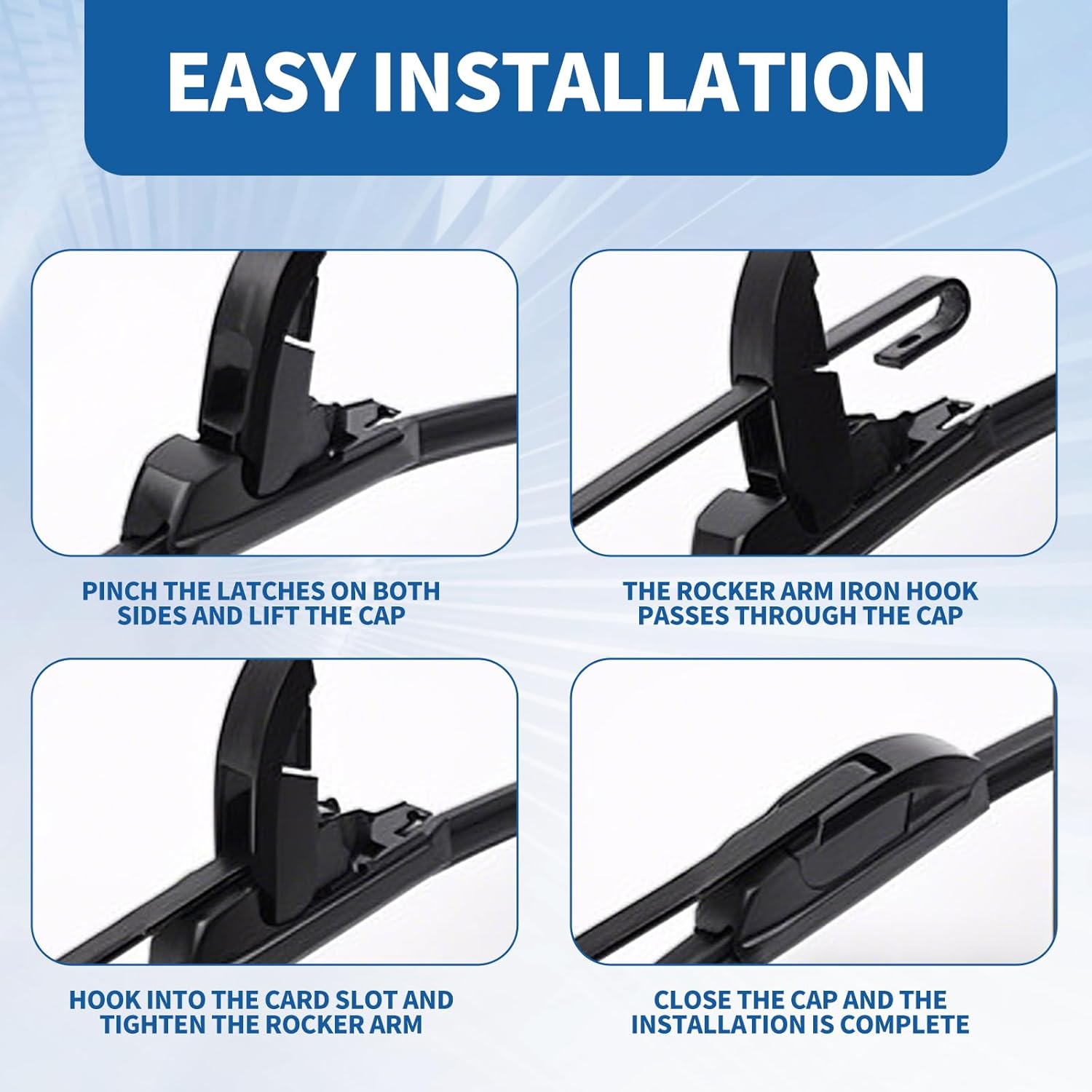 22" and 21" Windshield Wipers Blades (Pack Of 2),OEM Quality Premium All-Seasons Wiper blades,Stable and Quiet Armor wiper blades (21" + 22")