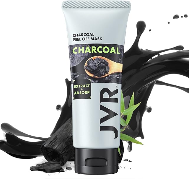 Blackhead Remover Mask, JVR Bamboo Charcoal Peel Off Face Mask for Men, Black Mask with Activated Carbon, Purifying & Deep Cleansing for All Skin Types 60g