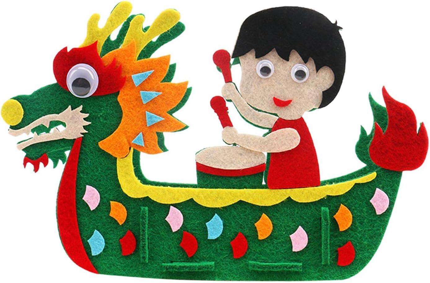 Kids Handcraft Dragon Boat 3D DIY Felt Craft for Home Children Decor DrummerCrafts|Kids Crafts|Craft Kits