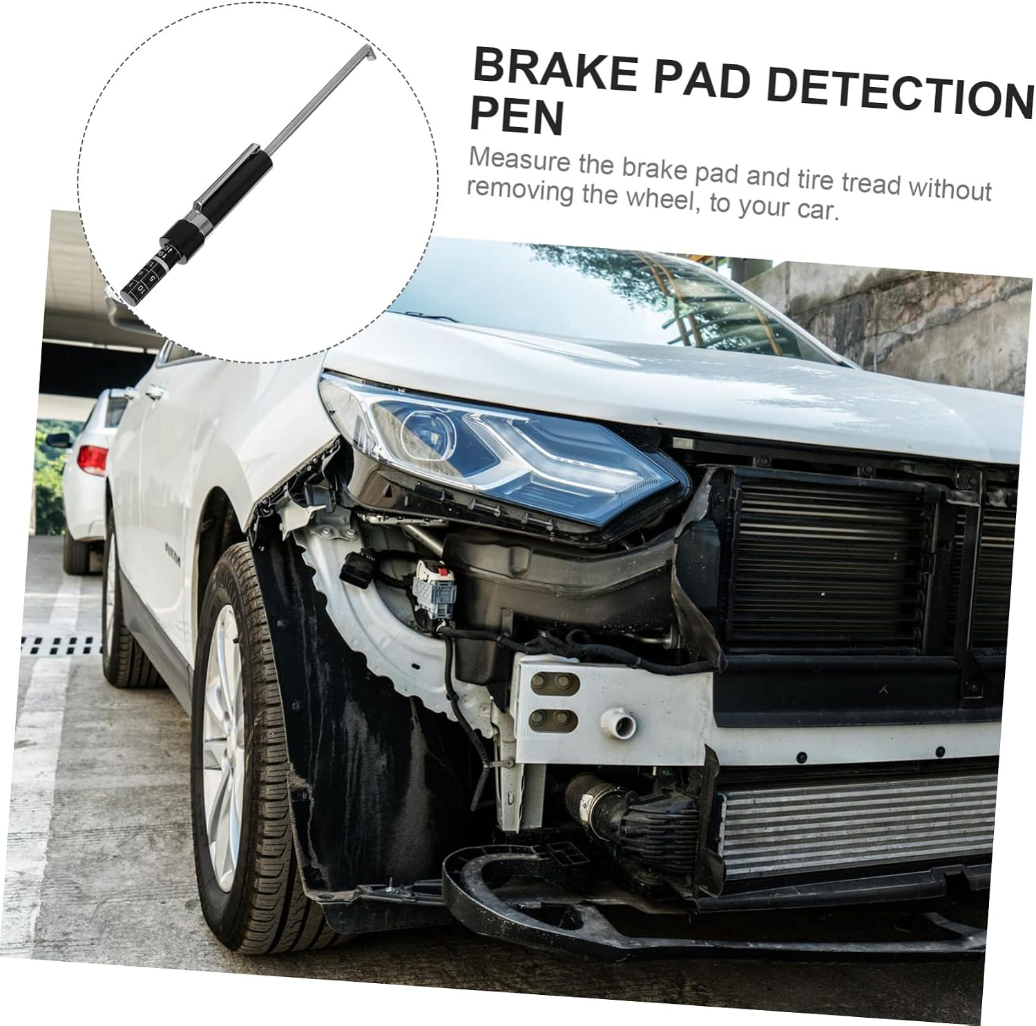 Brake Pad Inspection Tool Brake Measurement Device Tire Patter Depth Gauge Made of Quick Accurate