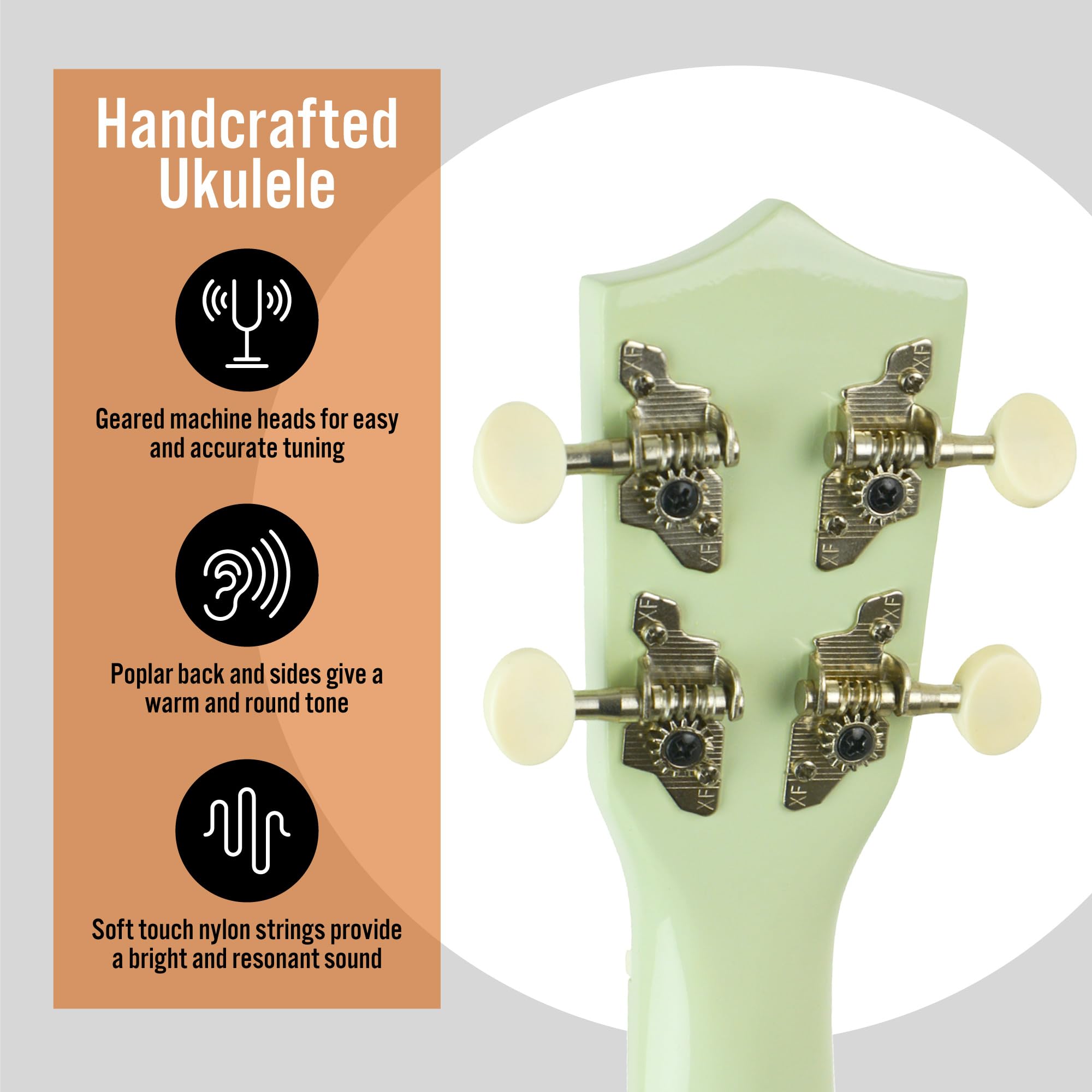 3rd Avenue Ukulele Soprano per Principianti 21 Pollici 4 Corde in Nylon con Borsa Uke Gratuita - Verde Pastello - Lezioni Online Gratuite per 1 Mese