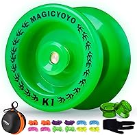 Vista 1 de MAGICYOYO YoYo K1 Plus responsivo que brilla en la oscuridad en verde para niños principiantes, YoYo de plástico ABS con guante, bolsa