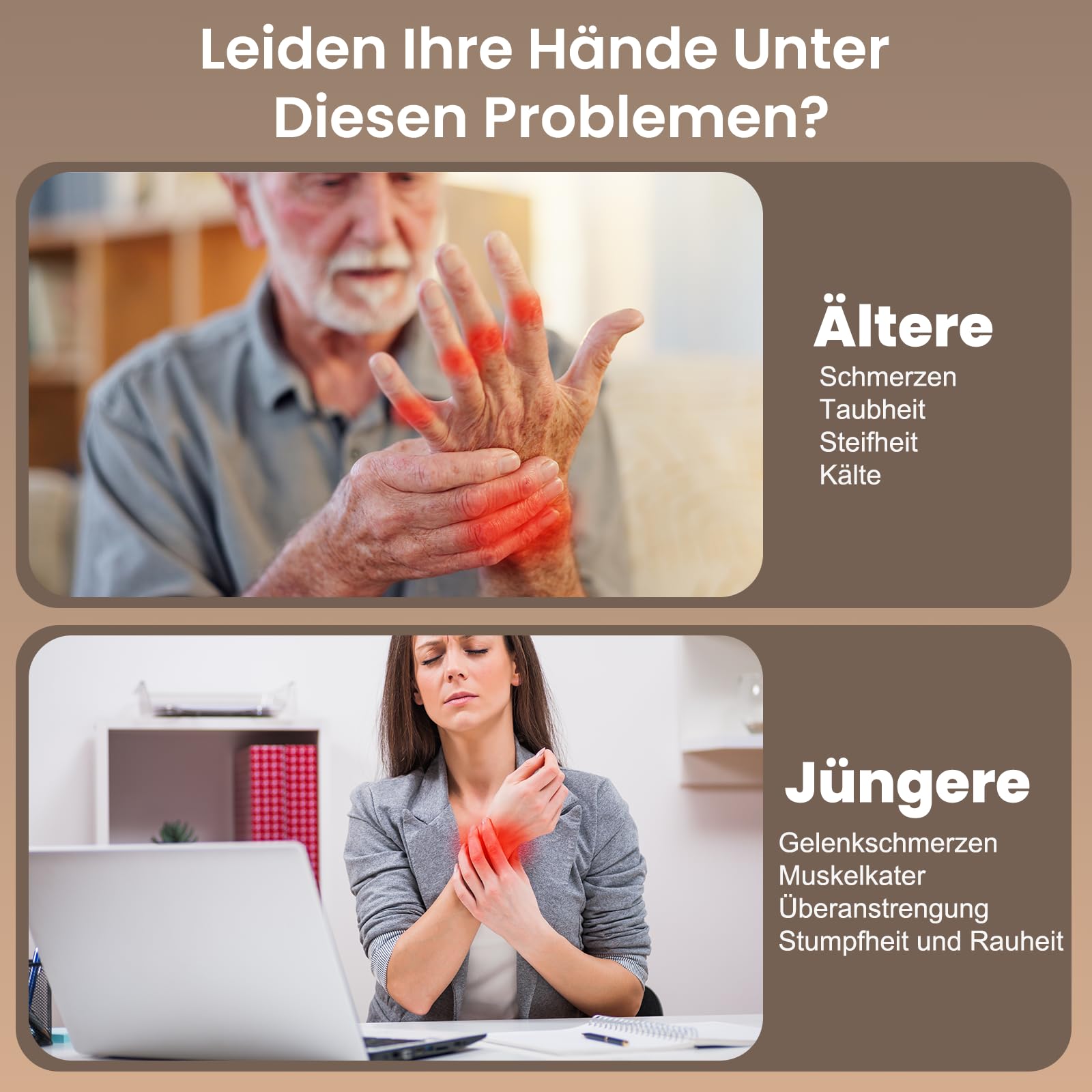 Handmassagegerät, Hand Massager mit 3 Gänge Airbag Kompression, Handgelenk Massagegerät mit Speicherfunktion, Massage Hand mit Rotes, Blaues und Grünes Licht, Interne Externe Wärme, Schmerzen lindern