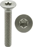 PRORAJE Vite INOX M6 x 25 mm testa svasata TORX Ø 6 x 25 mm | Vite M6 x 25 mm Impronta TX30 | Acciaio inossidabile A2-70 (V2A/304) | ISO 14581: Set di 5 pezzi - 1
