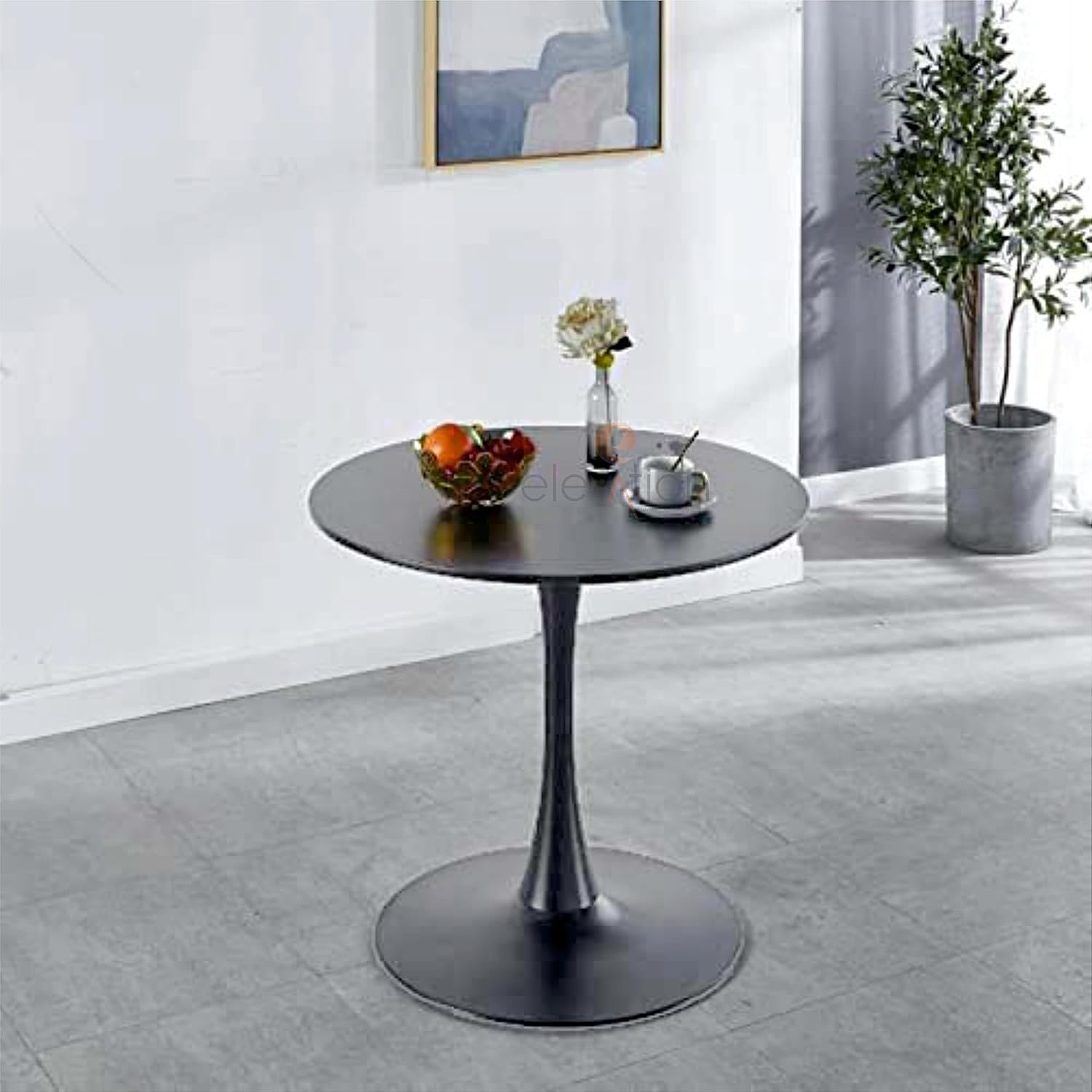 Elevation Arts Foldable Coffee Table, Modern Round Dining Table with a ...