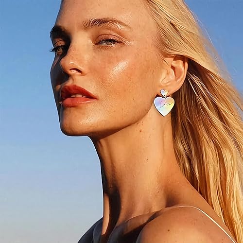 Vista 2 de PNYFIL 4Pcs Heart Earrings TS Earrings lover necklace Lover Eras Tour Earrings Concert Outfits For Women Heart Earrings Dangle Reputation Speak Now