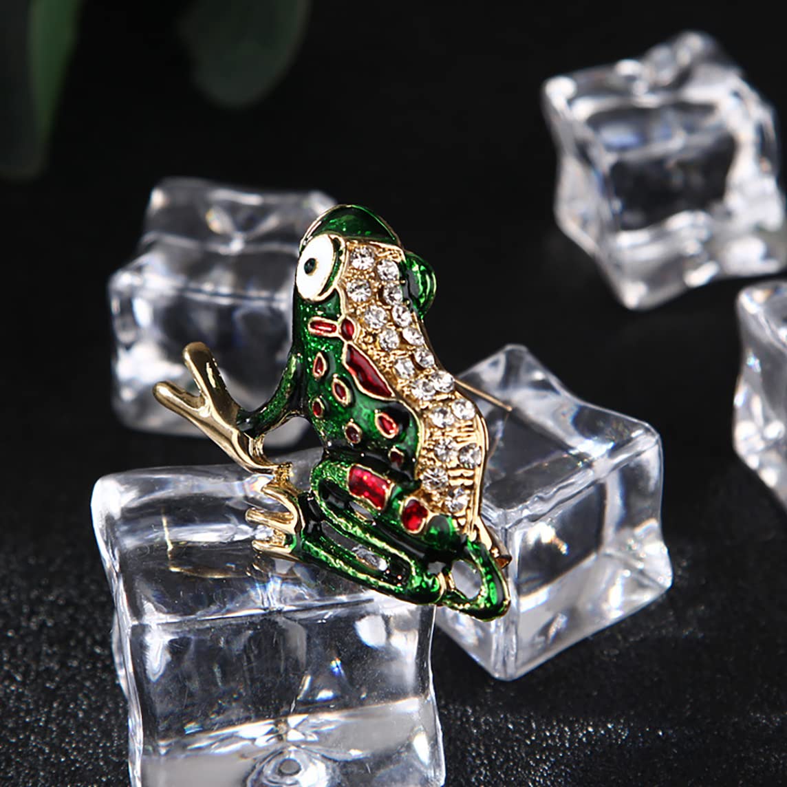 Spilla Rana In Strass Multicolore Lusso – Accessorio Fashion Per Abiti, Sciarpe E Borse