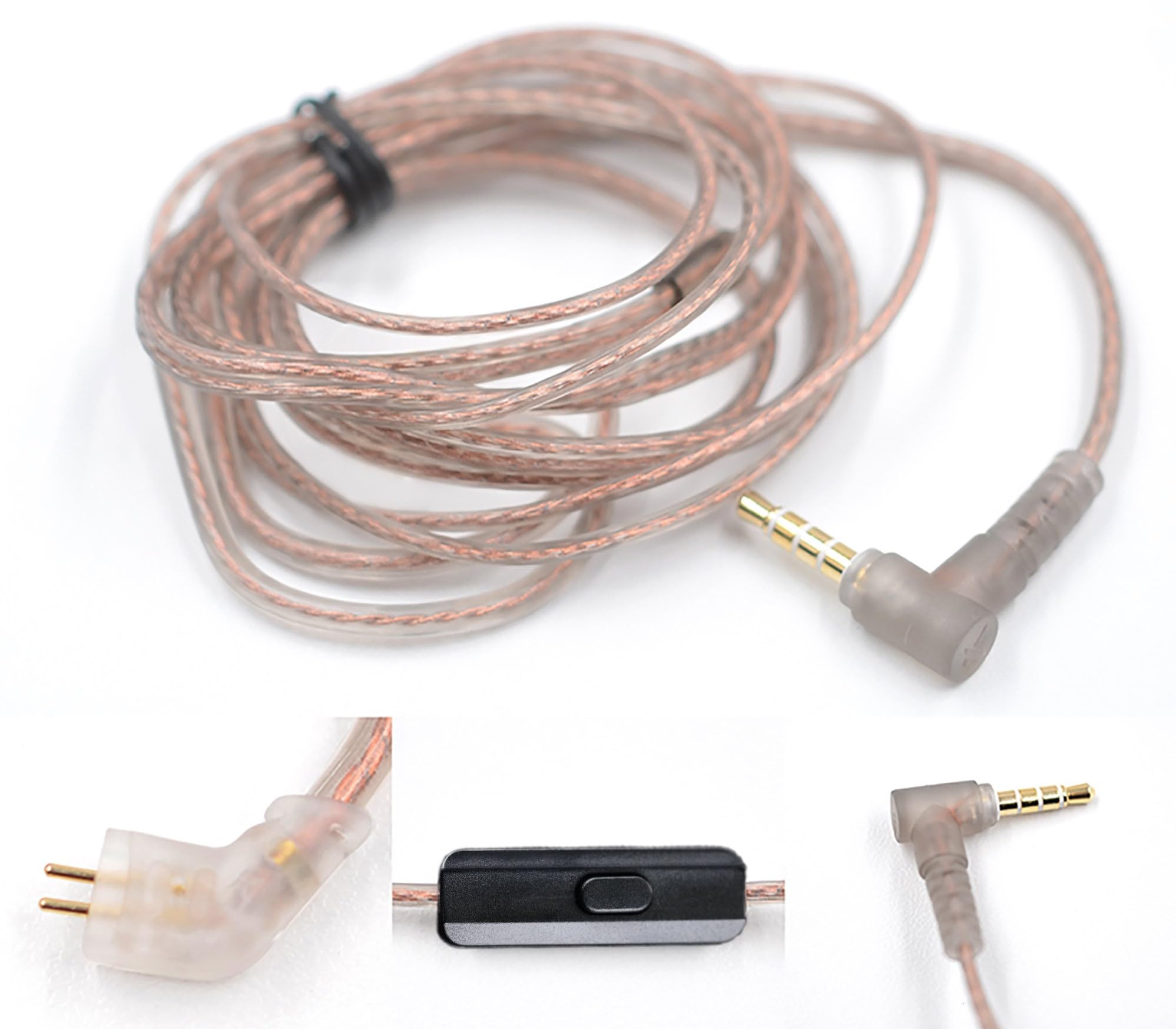 2Pin 0.75MM Oxygen-Free Copper Transparent Earphone Replacement Cable in-Ear Headphone Upgrade Cable for KZ ZS10 ZST ZSR ED12 EDX ES4 ES3 AS06 BA10 AS10 ZST-X Headphones (with Mic, B Pin)-image-22