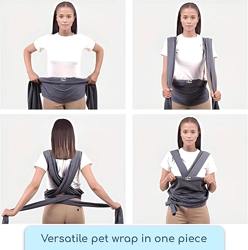 Miniatura 4 de Race&Herd Transportador para perros de 15 a 20 libras, eslingas para perros pequeños, envoltura para mascotas para perros pequeños, eslinga