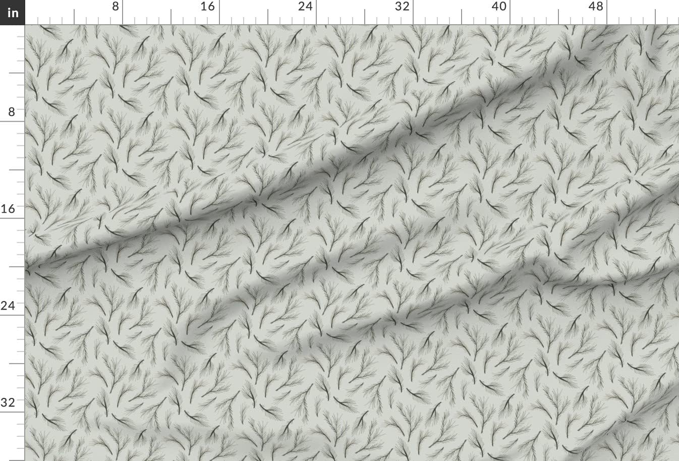 Spoonflower Fabric - Forest Pine Trees Woodland Woods Stem Christmas Leaves Winter Cabin Printed on Upholstery Velvet Fabric Fat Quarter - Upholstery Home Decor Bottomweight Apparel