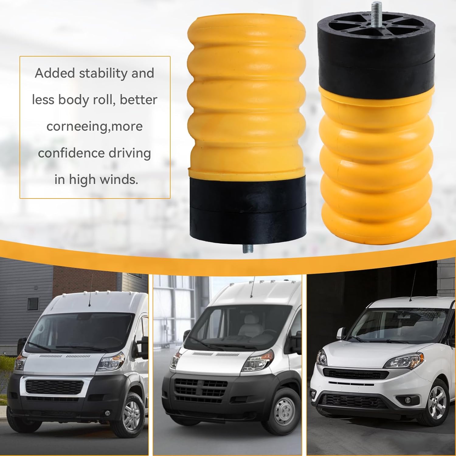 SSR-313-54 Springs Rear for Dodge RAM ProMaster 1500, 2500, 3500, Sumo RV Rear Suspension Helper Springs Pair, Left and Right, 2PCS Yellow