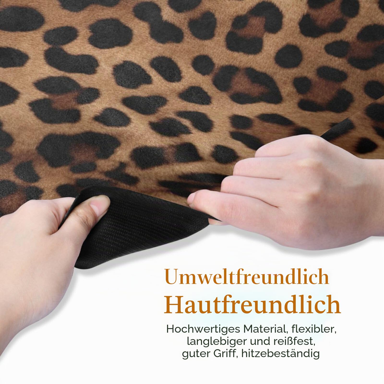 Yogamatte mit Leopardenmuster, rutschfest, Naturkautschuk, Fitnessmatte, für Zuhause, Workout, Fitnessstudio, Stretching, Pilates, mit Tragetasche, 180,3 x 66 cm