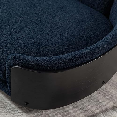 Miniatura 7 de FRITHJILL Sofá cama elevado para mascotas con patas de madera maciza, respaldo de madera doblada y cojín de cachemira, muebles de lujo para mascotas