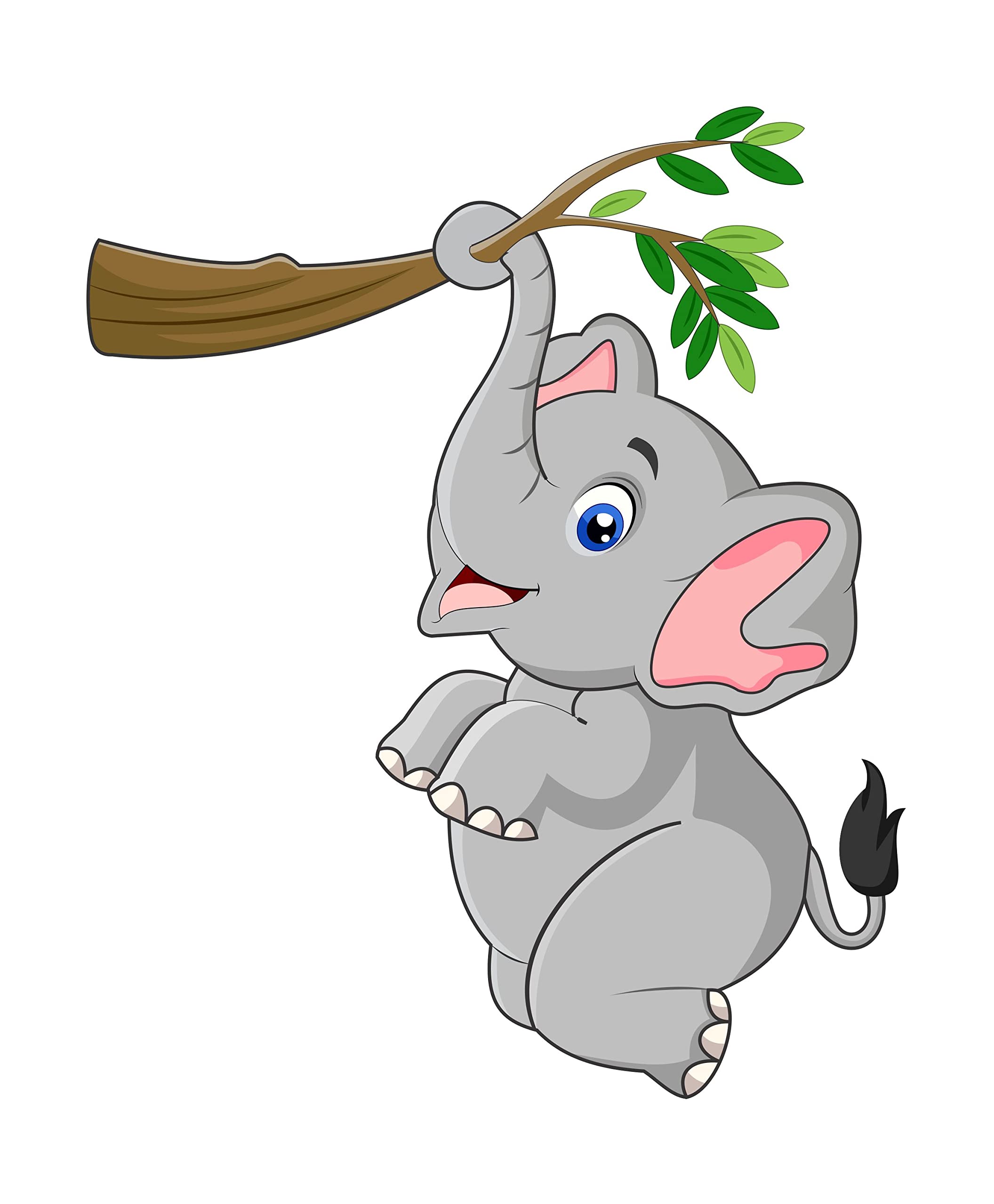 Dreamkraft Hanging Elephant on Tree Branch Animal, Botanical Wall Sticker (Multicolor PVC Vinyl 94 x 79cm) (B0BBB962LF) Amazon Price History, Amazon Price Tracker