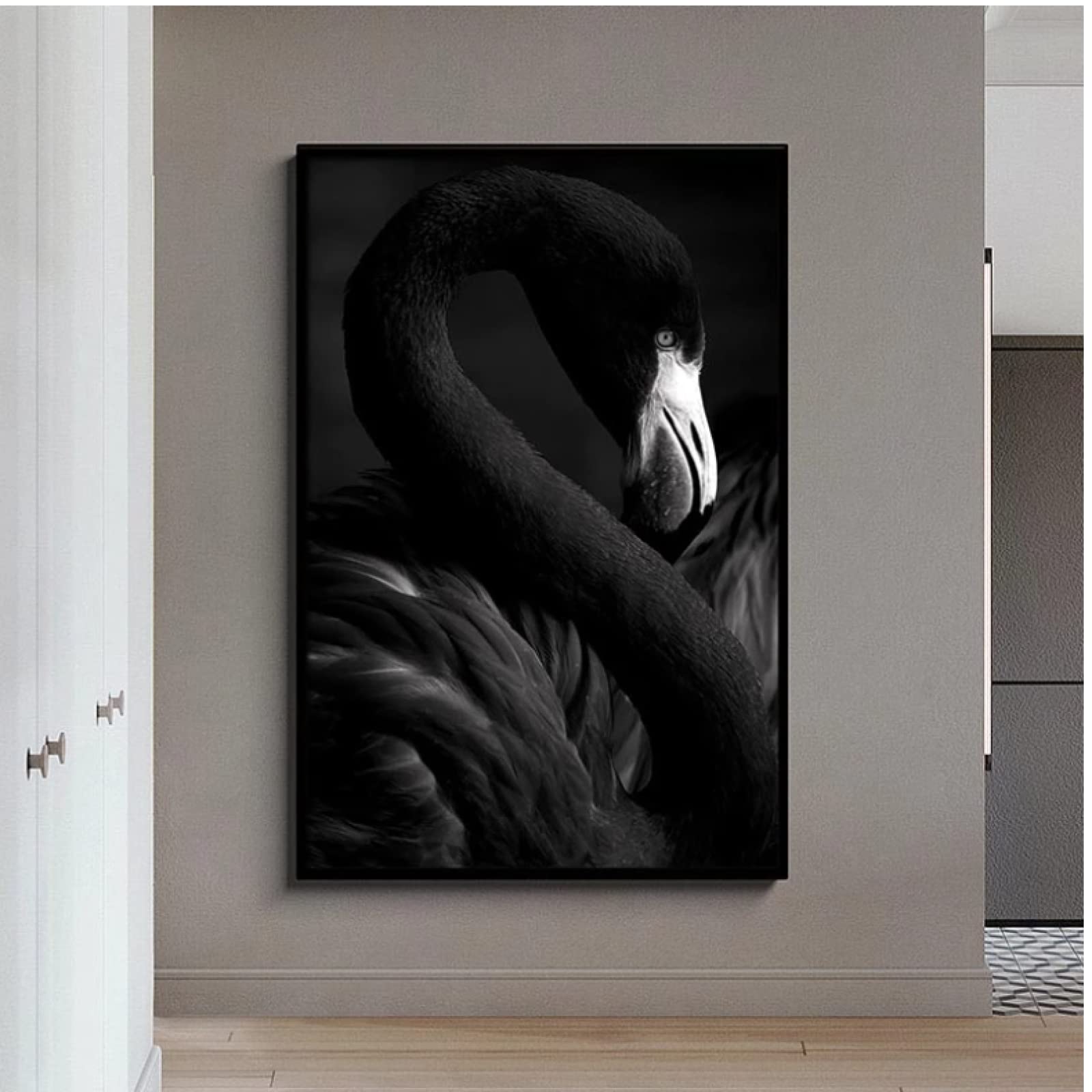 に*け様 「 逃げることをやめたフラミンゴ 」｜絵画 原画 抽象画 動物画 ドロ 0_a8ff14bf79ecd05e694b5042a90c