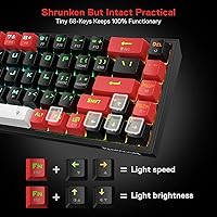 Vista 5 de Redragon K631 PRO - Teclado mecánico compacto con 3 modos RGB inalámbrico para juegos 68 teclas intercambiables en caliente con enchufe PCB