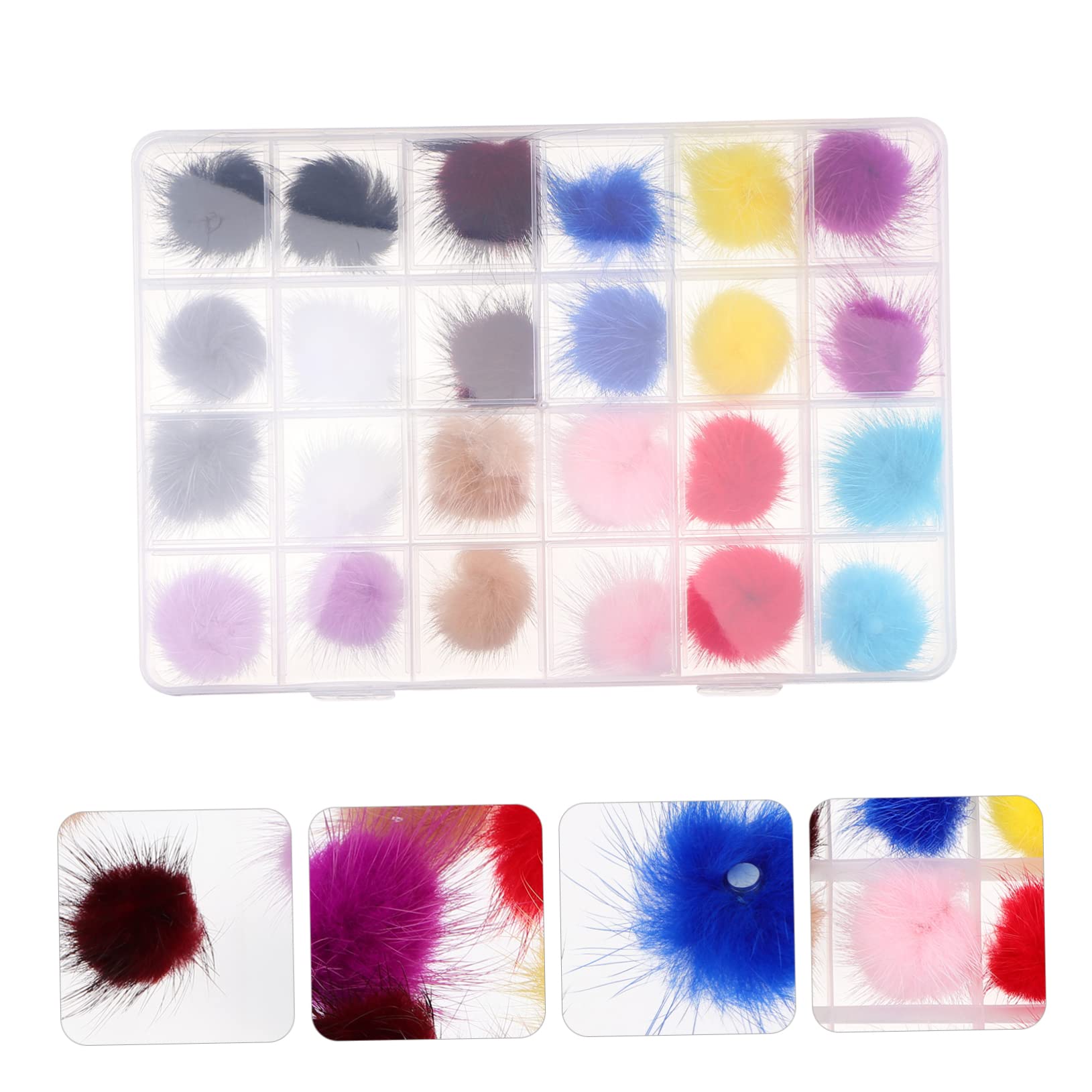 FRCOLOR 72pièces Décoration Ongles Accessoires De Manucure Boules Fluffy Détaillables Pour Créations Artistiques De Nail Art
