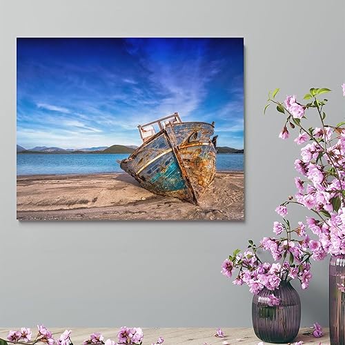 Miniatura 4 de Lienzo decorativo de pared de 11 x 14 pulgadas, diseño de barco, cielo, mar, paisaje, naturaleza, lienzo para pared, póster de pintura moderna,