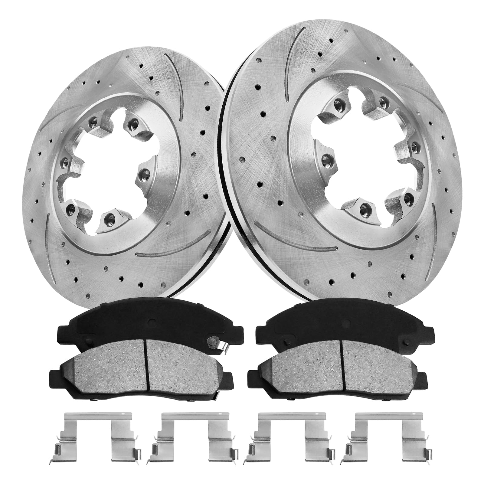 Photo 1 of **UNKNOWN WHICH CAR ITS ACTUALLY FOR** funire Front Brake Pads And Rotors Kit Compatible With 2004-2008 Chevrolet Colorado, GMC Canyon, 55090 D1039-7943 Automotive Replacement Brake Kits Anti-rust Oil Drilled And Slotted Rotors 280mm(11in)