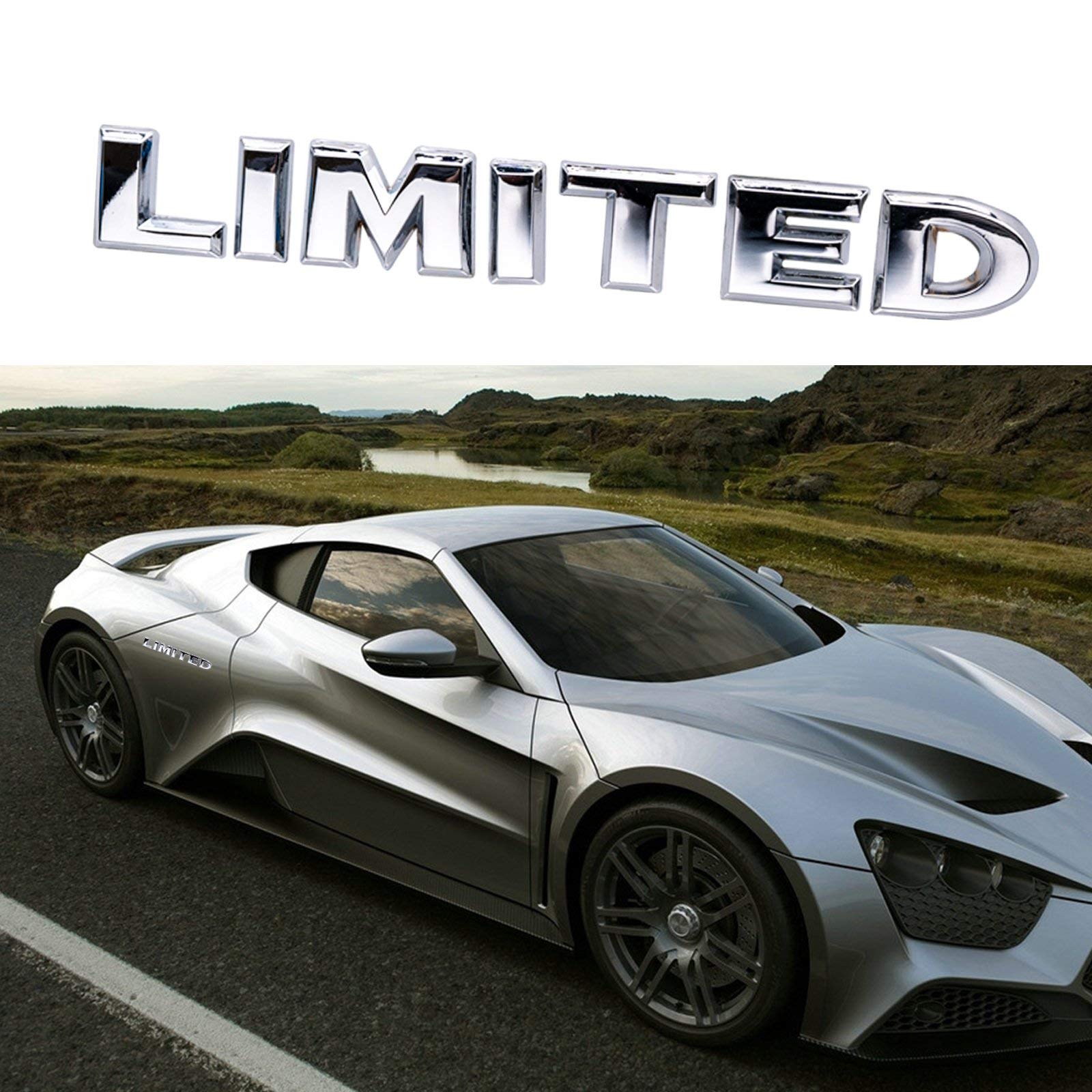 Xotic Tech Fender Trunk Metal Limited Script Emblem Badge Sticker Compatible with All Cars SUVs (Silver)