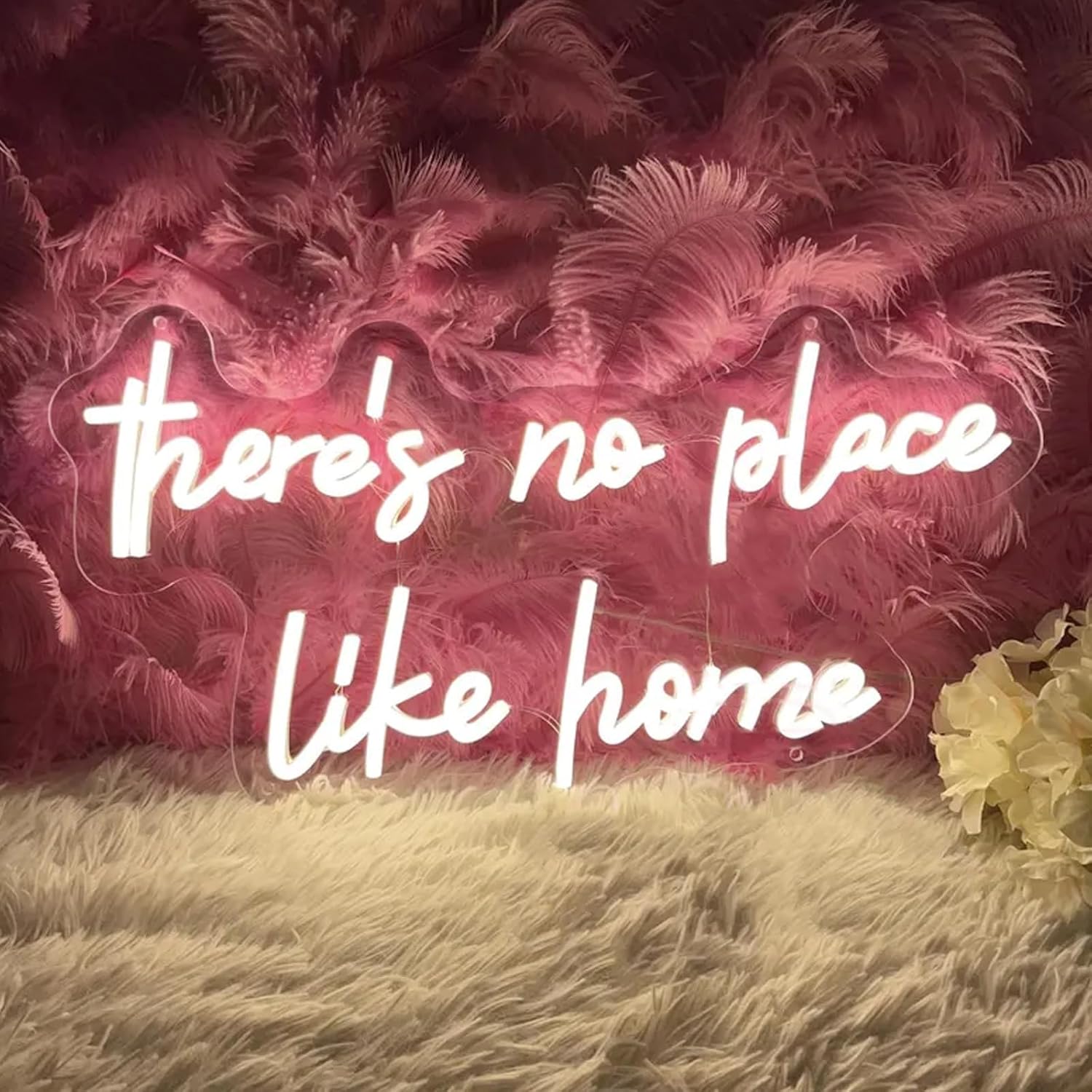 There's No Place Like Home Neon Sign 20 inches Neon Light Wall Decor for Bedroom, Home, Bar, Dormitory, Birthday Man Cave Party Gift