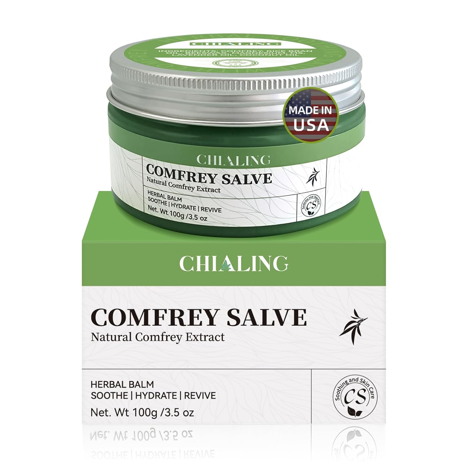 Handmade Organics Comfrey Salve 3.5oz – Natural Herbal Balm for Bones, Muscles, Joints, Knees & Skin - Made In USA - Handcrafted with Slow-Infused Herbs & Mineral-Rich Ingredients for Daily Skin