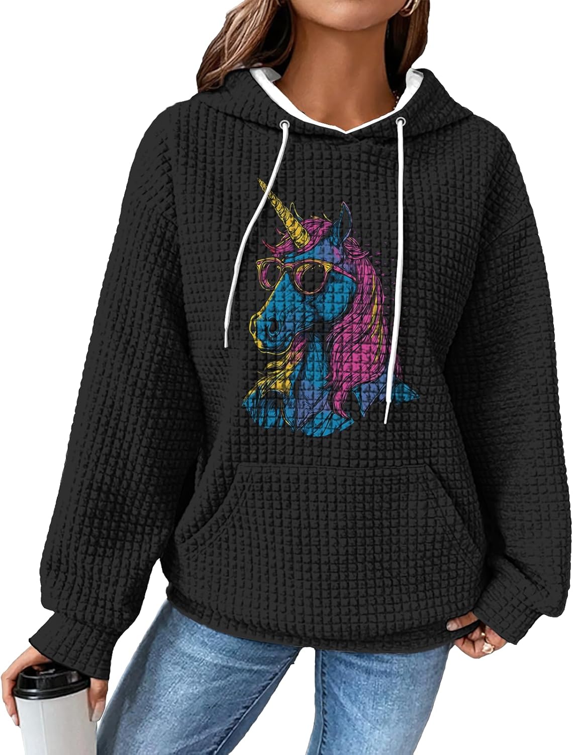 Casual Oversized Sweatshirt for Women Fashion Black Color Basic Plus Size Winter Long Sleeve Trendy Sweatshirt