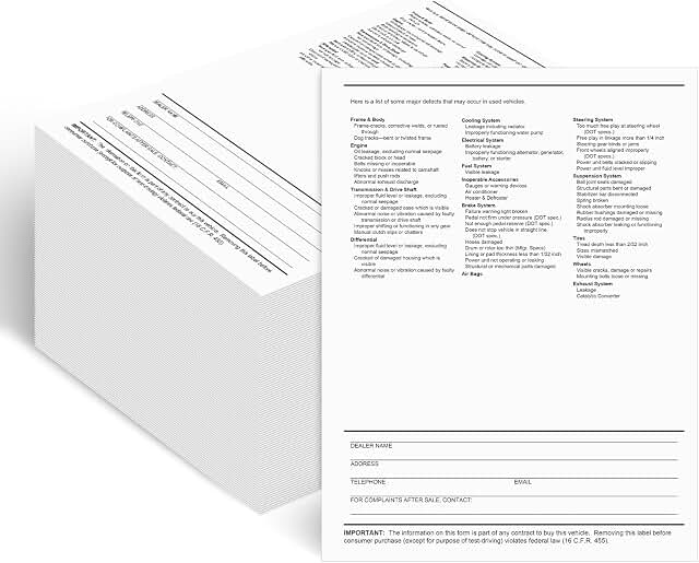 1-Part Self-Adhesive Buyers Guide Form