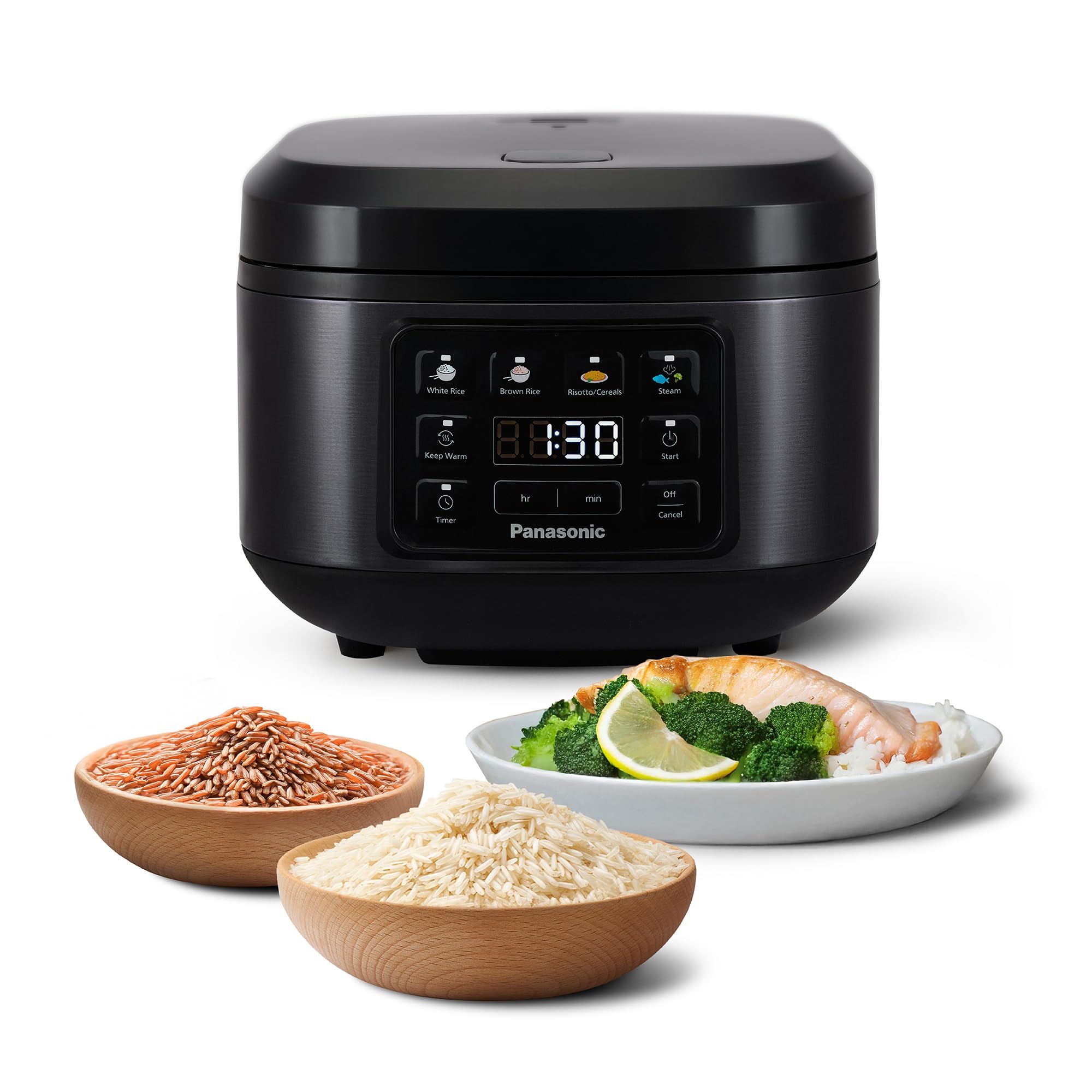 Panasonic Cuociriso Automatica con Vapore Fuzzy Logic, 1,5 litri, Nero