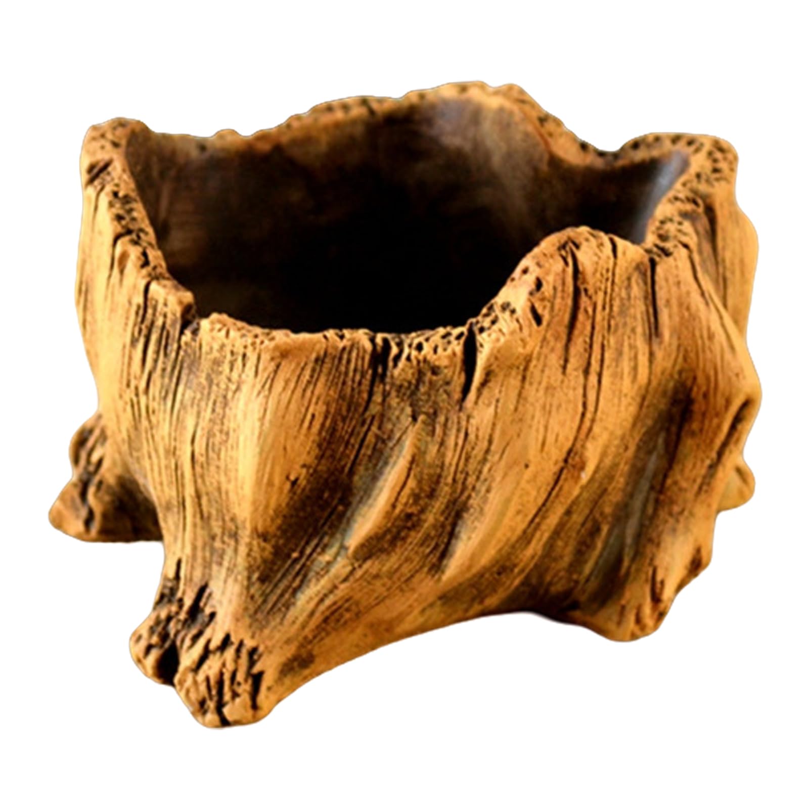 HDOYTXXM Cement Planter with Imitation Tree Root Texture for Succulents Bonsais Garden Display Decorating Indoor Outdoor Bonsais Decors Planter