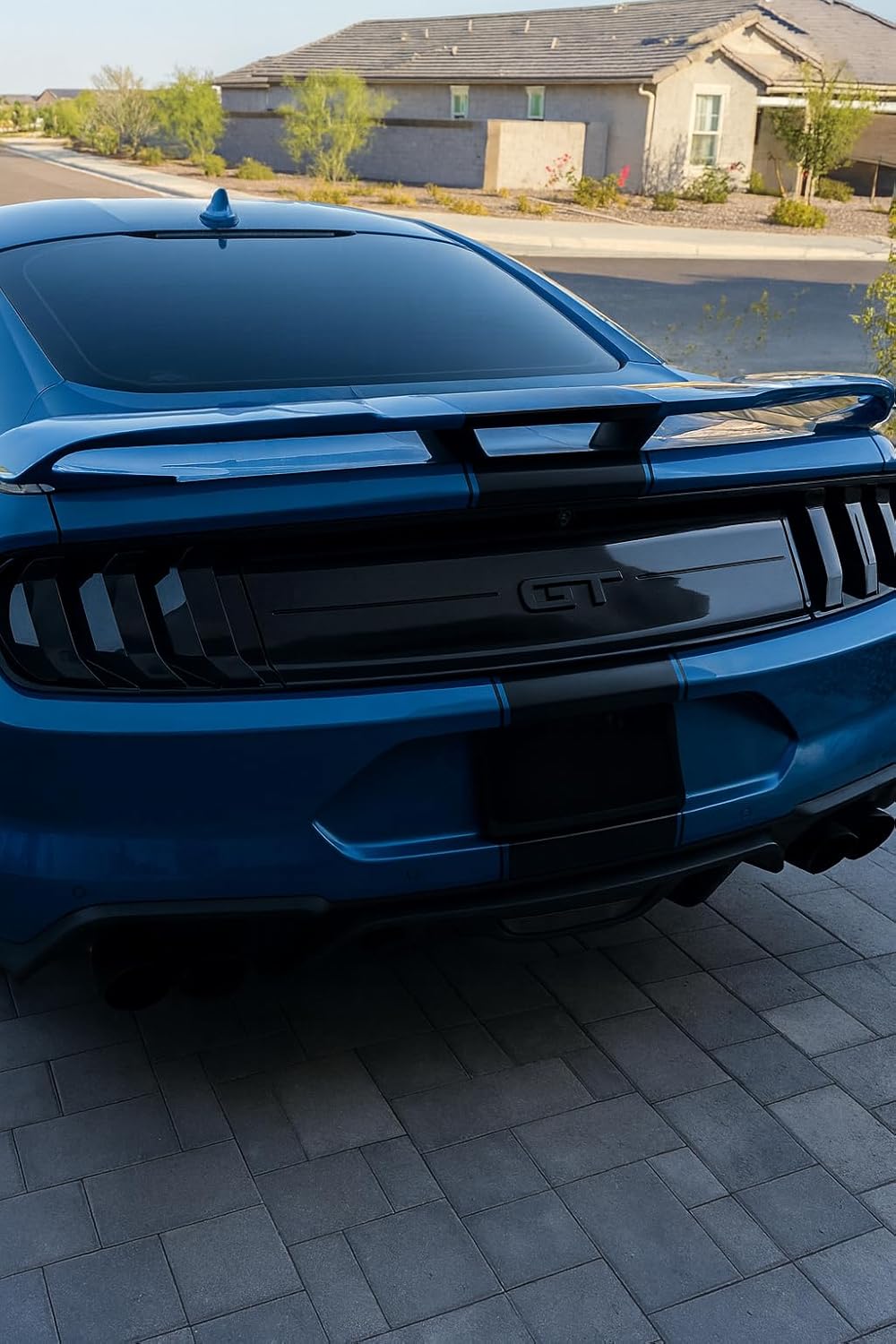 Matte Black GT Trunk Emblem Compatible with 2015–2023 Mustang GT (S550) – Metal Rear Decklid Badge, Blacked Out GT Logo, Easy Install