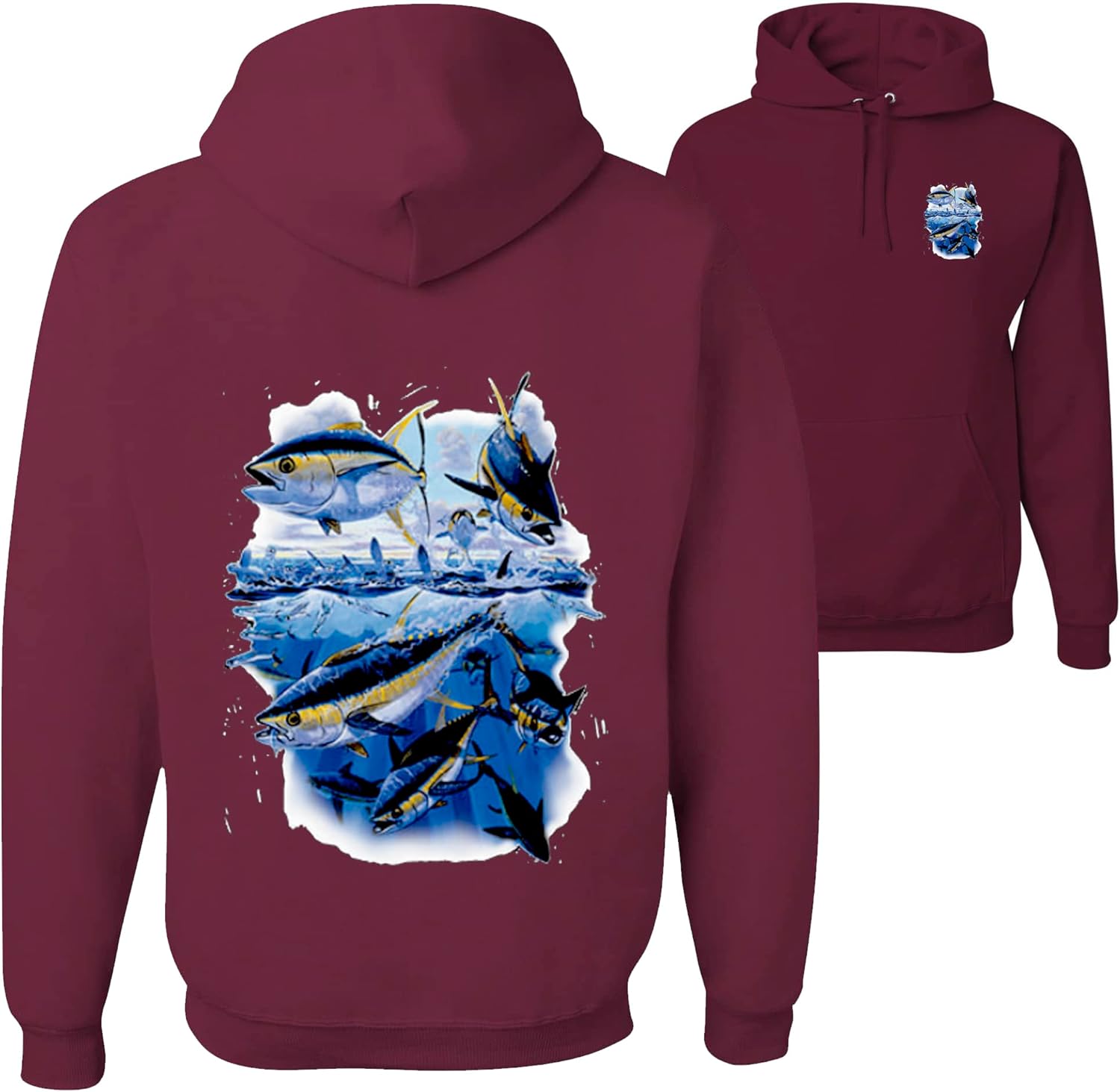 wild custom apparel Trout Largemouth Bass Fish Fishing Lovers FRONT AND BACK Mens Hoodies