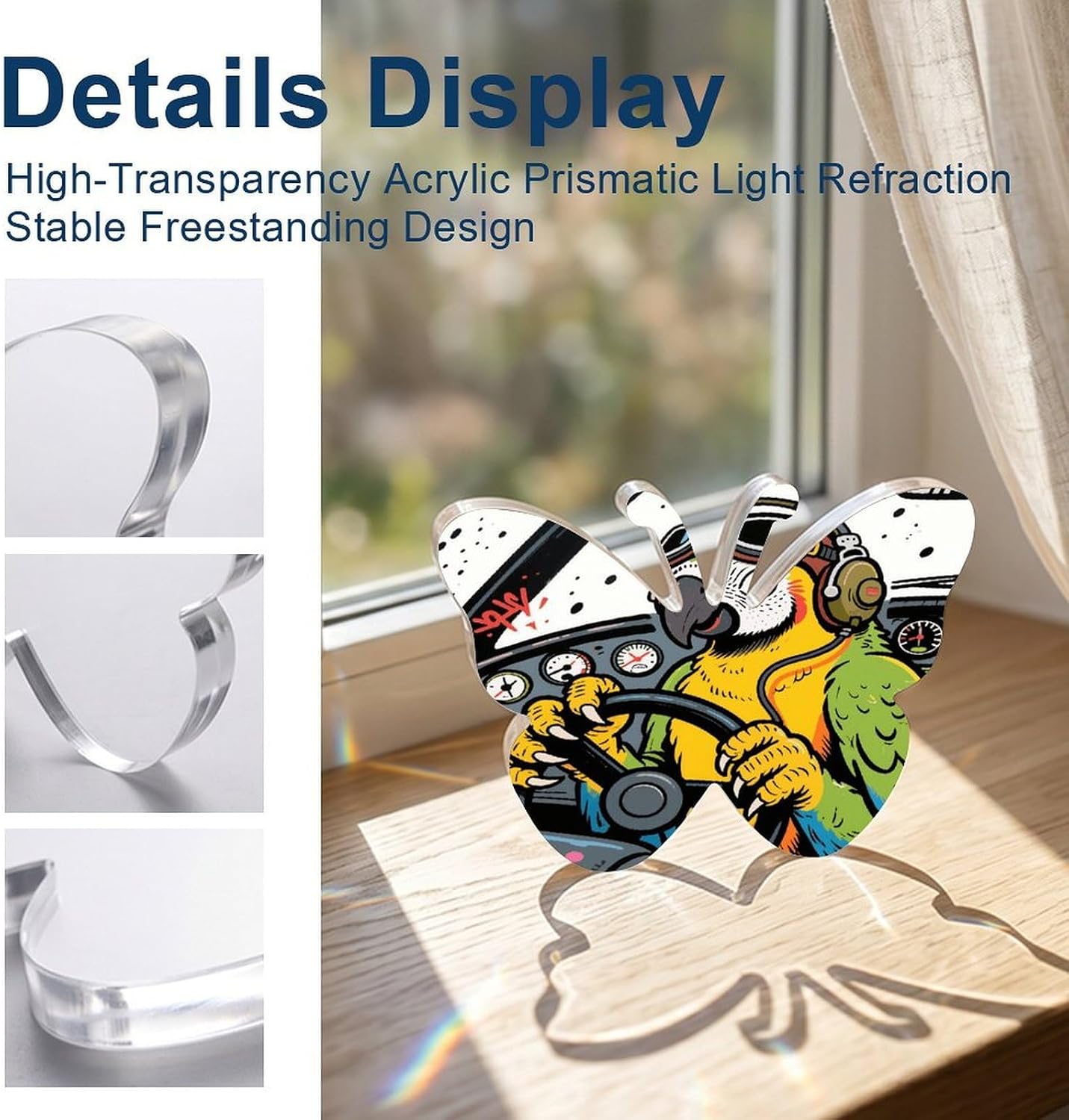 Funny Pets Acrylic Desktop Ornament Decor Butterfly Shape image 3
